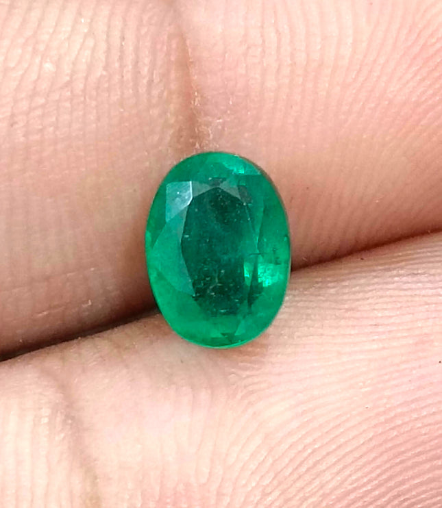 1.98ct Medium Vivid Green Natural Emerald Zambia Oval Cut Loose Gemstone