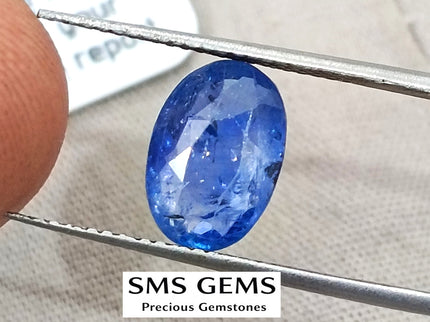 Blue Sapphire 2.86ct Natural GSI Certified Medium Color Sri Lanka Oval Cut Loose Gemstone H