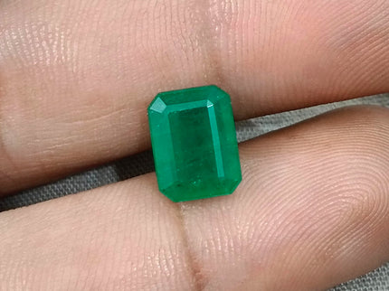 Natural Zambian Emerald 3.13ct Certified Medium Green Octagon Cut Loose Gemstone