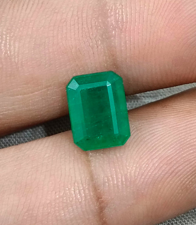 Natural Zambian Emerald 3.13ct Certified Medium Green Octagon Cut Loose Gemstone