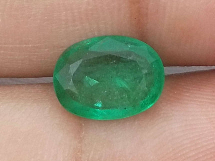 Zambian Emerald 2.34ct Certified Natural Vivid Green Oval Cut Loose Gemstone