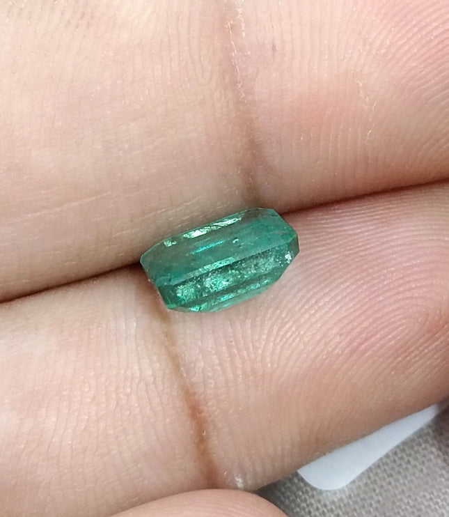 Natural Emerald 2.65ct SGL Certified Zambia Sea Green Octagon Cut Minor Oiled Gemstone