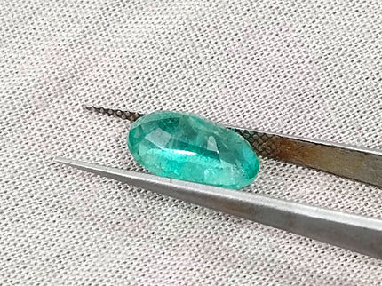 GSI Certified 3.11ct Pastel Green Emerald, 100% Natural Gemstone