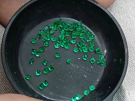 Calibrated Emerald Lot 1.20ct Natural mm size Princess Cut Medium Deep Vivid Green Stones