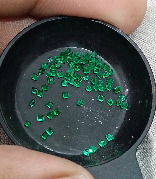 Calibrated Emerald Lot 1.20ct Natural mm size Princess Cut Medium Deep Vivid Green Stones