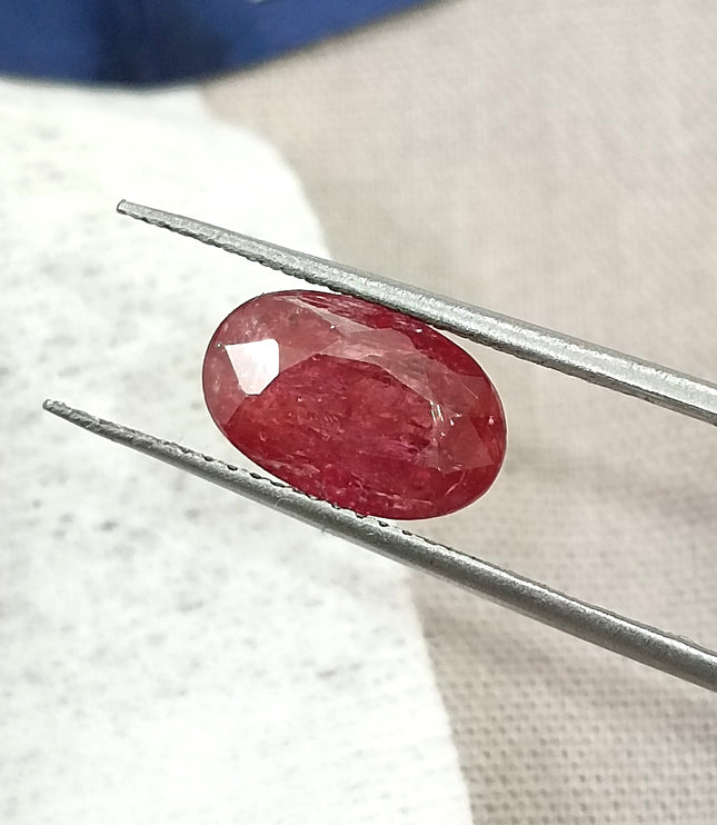 2.60ct Untreated Mozambique Ruby SGL Certified Rasberry Red Oval Cut Gemstone