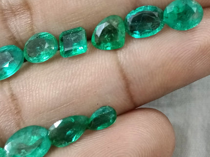 Zambian Emerald Parcel 15.33ct Natural mixed cut loose gemstones