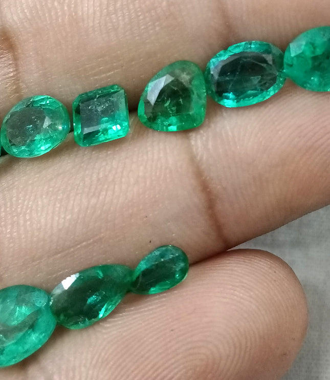 Zambian Emerald Parcel 15.33ct Natural mixed cut loose gemstones