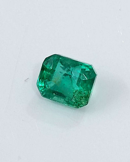 GSI Certified 1.29ct Medium Deep Green Zambian Emerald Minor Clarity Enhanced Loose Gemstone
