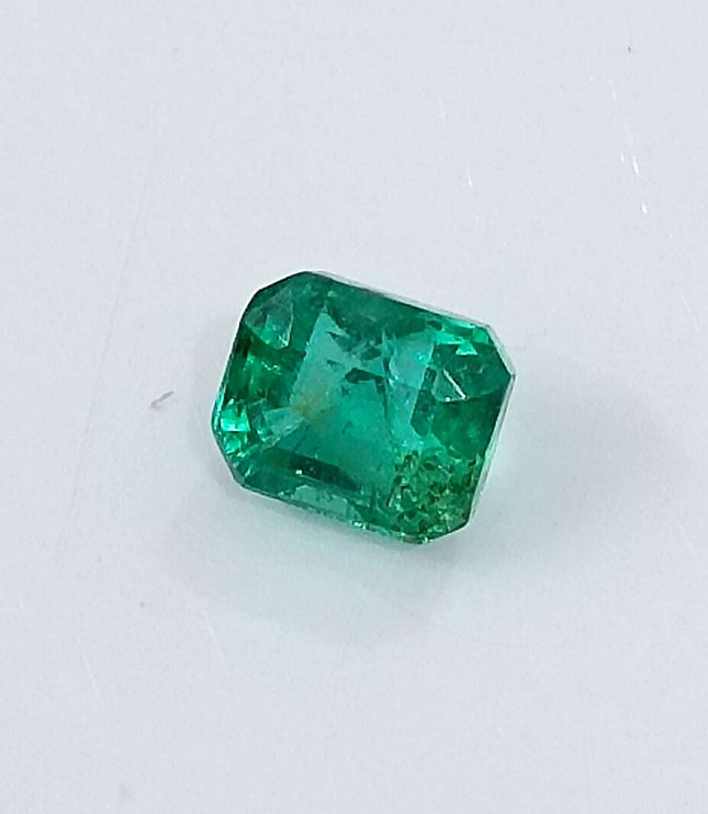 Certified 1.29ct Zambian Natural Emerald, Excellent Luster, Minor Oiled Stone