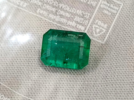 Zambian Emerald 3.32ct Medium Deep Green Certified Octagon Cut Natural Gemstone