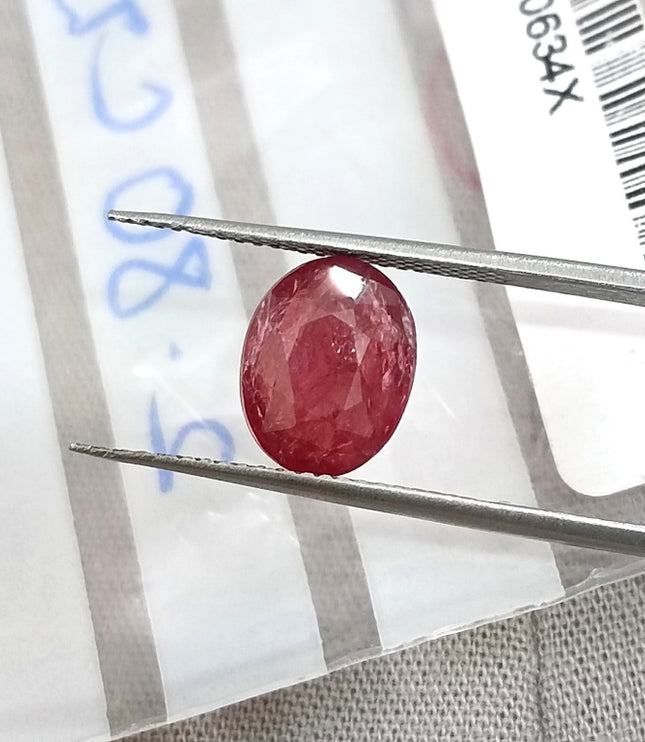 2.80ct Unheated Natural Ruby Mozambique SGL Certified Vivid Red Oval Loose Gemstone