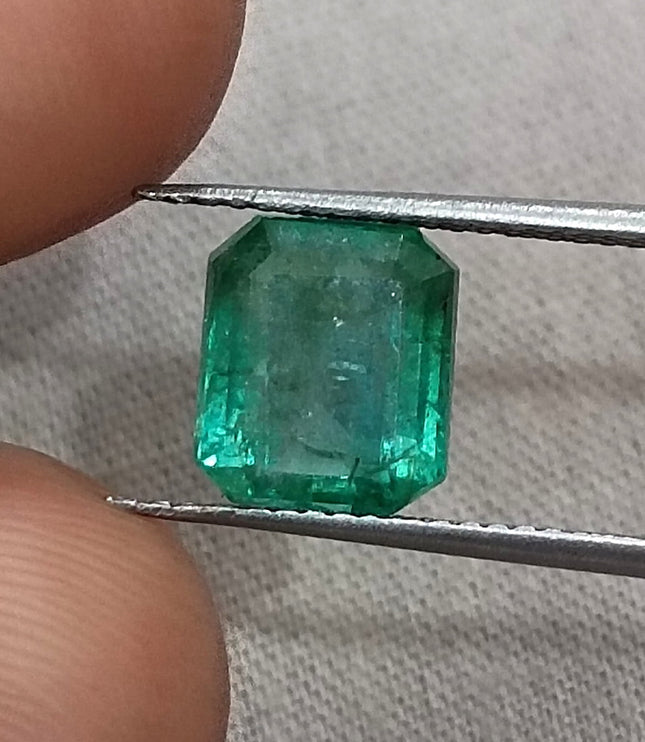 2.60ct Natural Emerald Medium Green SGL Certified Octagon Cut Loose Gemstone
