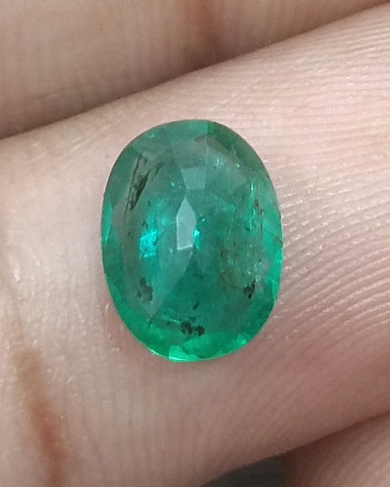 GSI USA Certified 1.76ct Deep Green Zambian Emerald Minor Oiled Loose Gemstone