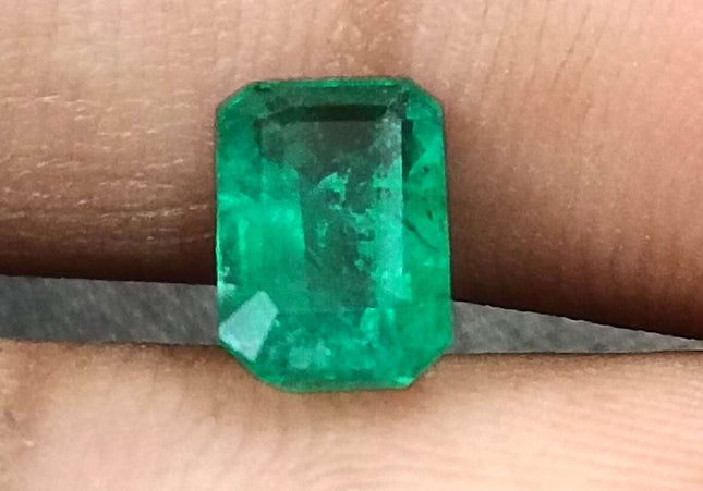 GSI Certified 1.35ct Deep Green Panjshir Emerald Minor Oiled Loose Gemstone