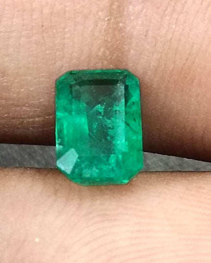 GSI Certified 1.35ct Deep Green Panjshir Emerald Minor Oiled Loose Gemstone