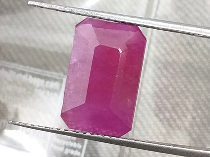 Natural Ruby 5.88ct Purplish Red Octagon Cut Loose Gemstone