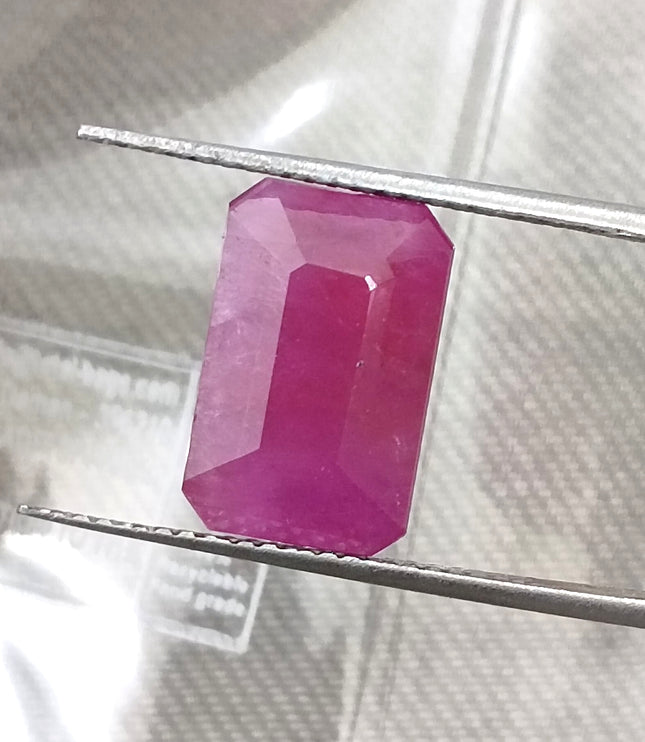 Natural Ruby 5.88ct Purplish Red Octagon Cut Loose Gemstone