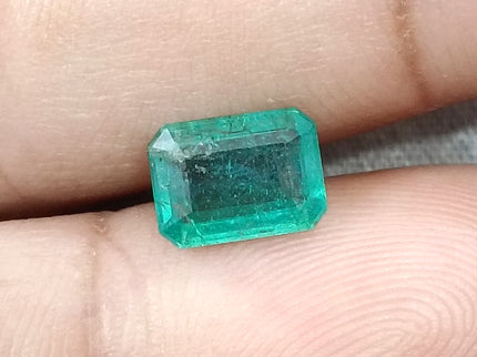 1.45ct Natural Emerald Medium Green Zambian Octagon Cut Loose Gemstone