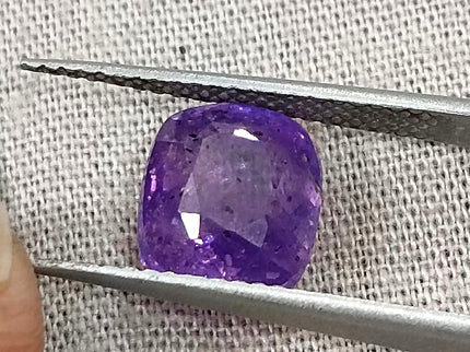 3.89ct Purple Sapphire, Certified Natural Unheated Sri Lanka Origin Cushion Cut Loose Gemstone