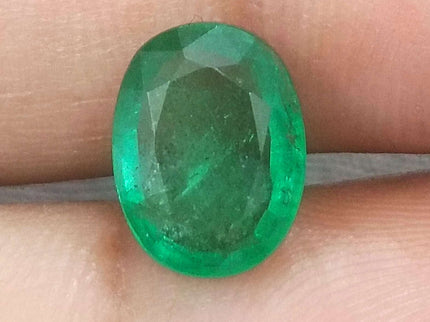 Zambian Emerald 2.34ct Certified Natural Vivid Green Oval Cut Loose Gemstone