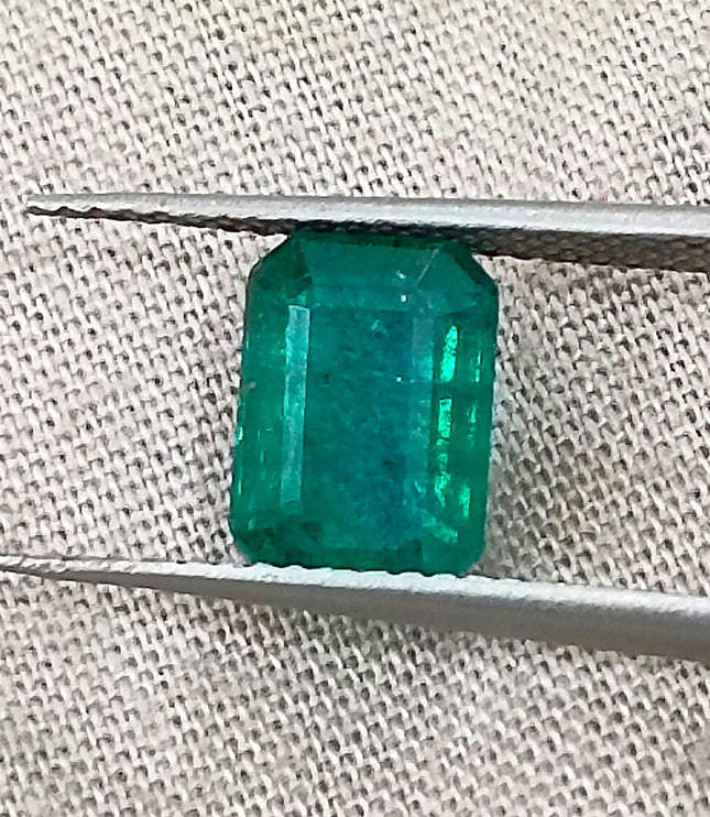 Zambian Emerald 2.19ct Deep Forest Green Octagon Cut Certified Natural Loose Gemstone