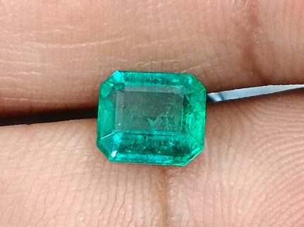 Zambian Emerald 1.49ct Deep Green Emerald Octagon Cut Loose Gemstone