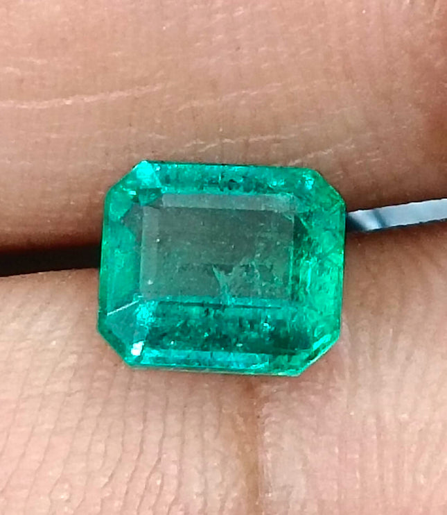 Zambian Emerald 1.49ct Deep Green Emerald Octagon Cut Loose Gemstone