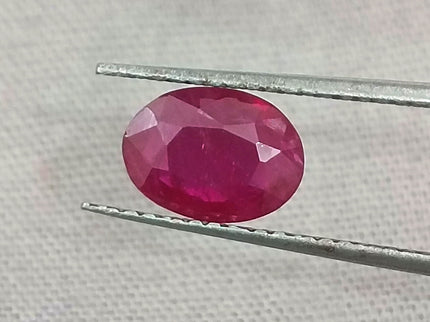 GSI Certified 1.10ct Deep Maroon Red Ruby, Untreated