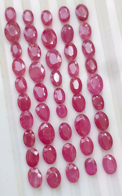 38.03ct African Ruby Lot, Natural Earth Mined Gemstones - SMSGEMS 