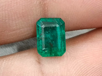 1.98ct Zambian Emerald, Vivid Deep Green Octagon Cut Certified Gemstone