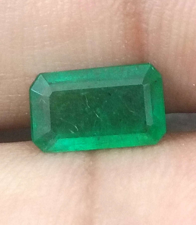 Swat Emerald 1.66 Certified Natural Medium Deep Green Gemstone