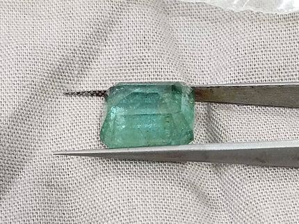10.10ct Natural Emerald AGRL Certified Pastel Green Octagon Cut Loose Gemstone