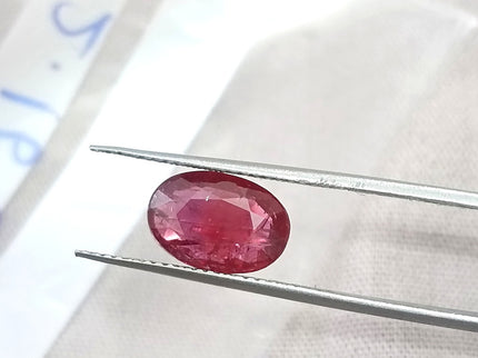 2.16ct Untreated Mozambique Natural Ruby SGL Certified Rasberry Red Oval Gemstone