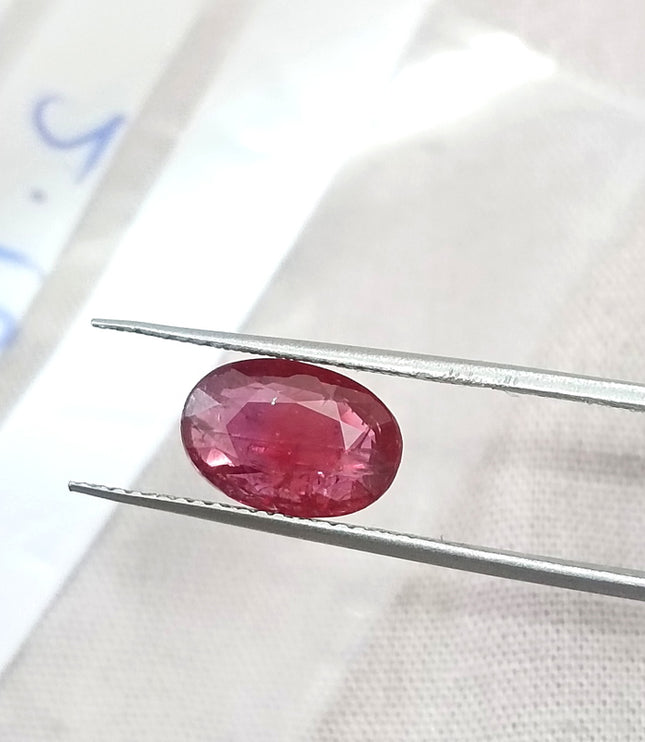 2.16ct Untreated Mozambique Natural Ruby SGL Certified Rasberry Red Oval Gemstone
