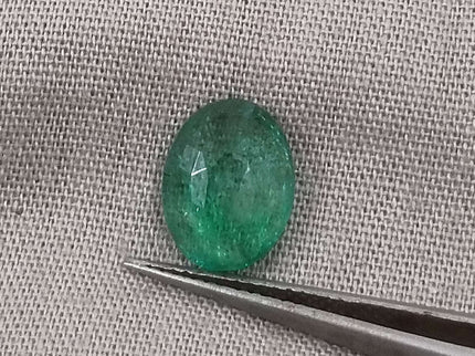 Zambian Emerald 2.55ct Certified Medium Light Green Oval Cut Gemstone