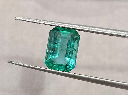 0.96ct Emerald Natural Zambia SGL Certified Medium Deep Green Octagon Cut Loose Gemstone