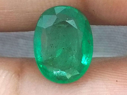 Zambian Emerald 2.34ct Certified Natural Vivid Green Oval Cut Loose Gemstone