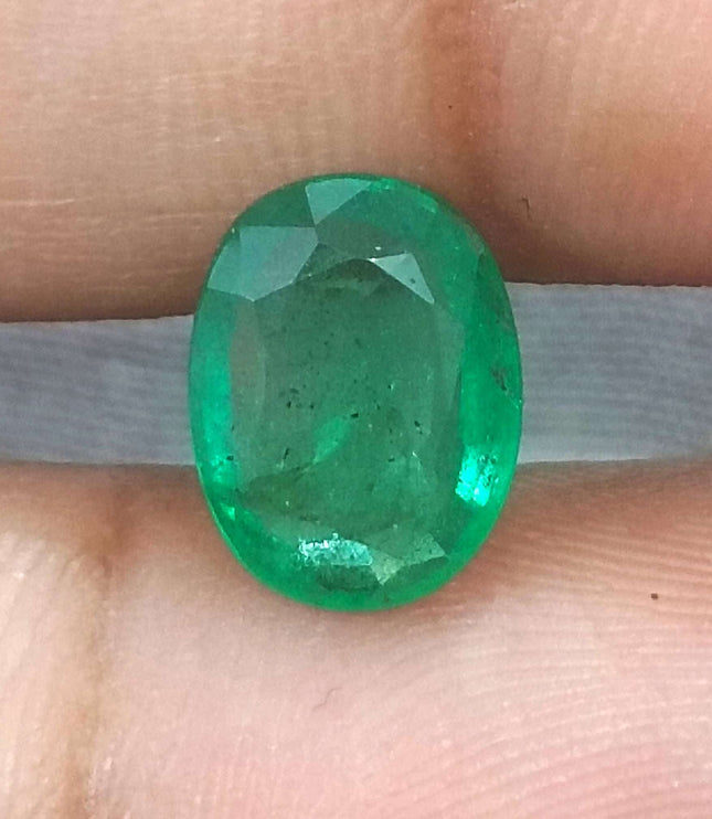 Zambian Emerald 2.34ct Certified Natural Vivid Green Oval Cut Loose Gemstone