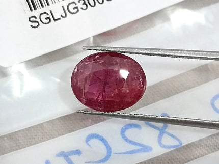 2.82ct Unheated Natural Ruby SGL Certified Mozambique Purplish Red Oval Cut Loose Gemstone