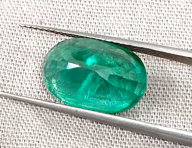 Natural Emerald 5.67ct Deep Green Zambian Origin Oval Cut Minor Oiled Loose Gemstone