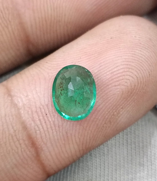 Panjshir Emerald 1.61ct Certified Natural Vivid Medium Deep Green Oval cut Loose Gemstone