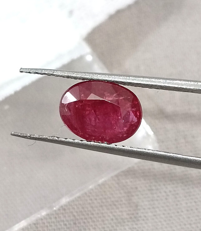 1.74ct Unheated Mozambique Ruby SGL Certified Wine Red Oval Cut Loose Gemstone