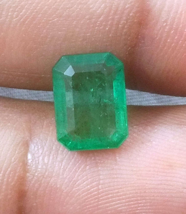 Zambian Emerald 2.76ct Certified Natural Medium Green Octagon Cut Loose Gemstone