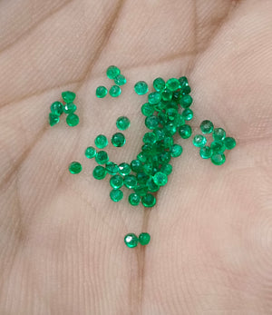 1.32ct Calibrated Panjshir Emerald Lot mm sizes Bright Spring Green Round Cut Loose Gemstones