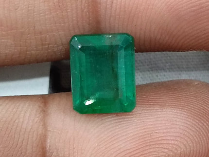 Natural Emerald 3.58ct GSI Certified Medium Deep Green Octagon Cut Gemstone