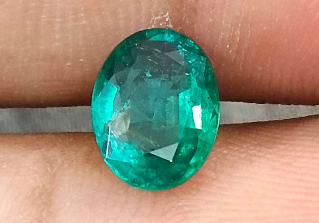 GSI Certified 1.57ct Deep Green Zambian Emerald Minor Oiled Loose Gemstone