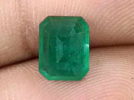 Zambian Emerald 2.19ct Certified Natural Deep Velvet Green Emerald Cut Loose Stone