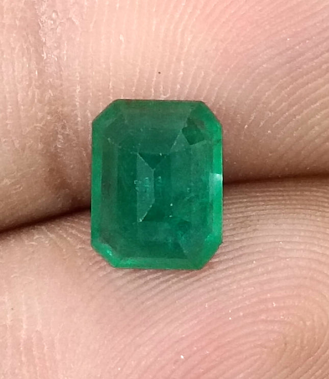 Zambian Emerald 2.19ct Certified Natural Deep Velvet Green Emerald Cut Loose Stone