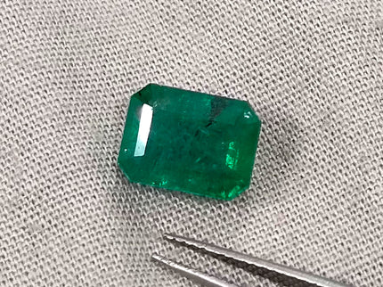 Deep Green 3.31ct Zambian Emerald, Certified Natural Octagon Cut Loose Gemstone